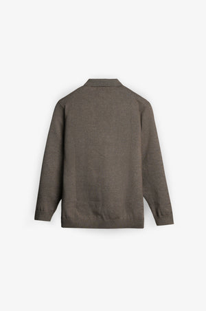 NU Cotton-Melange Zip Knit Polo