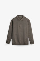 NU Cotton-Melange Zip Knit Polo