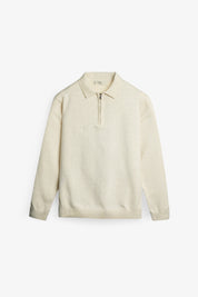 NU Cotton-Melange Zip Knit Polo