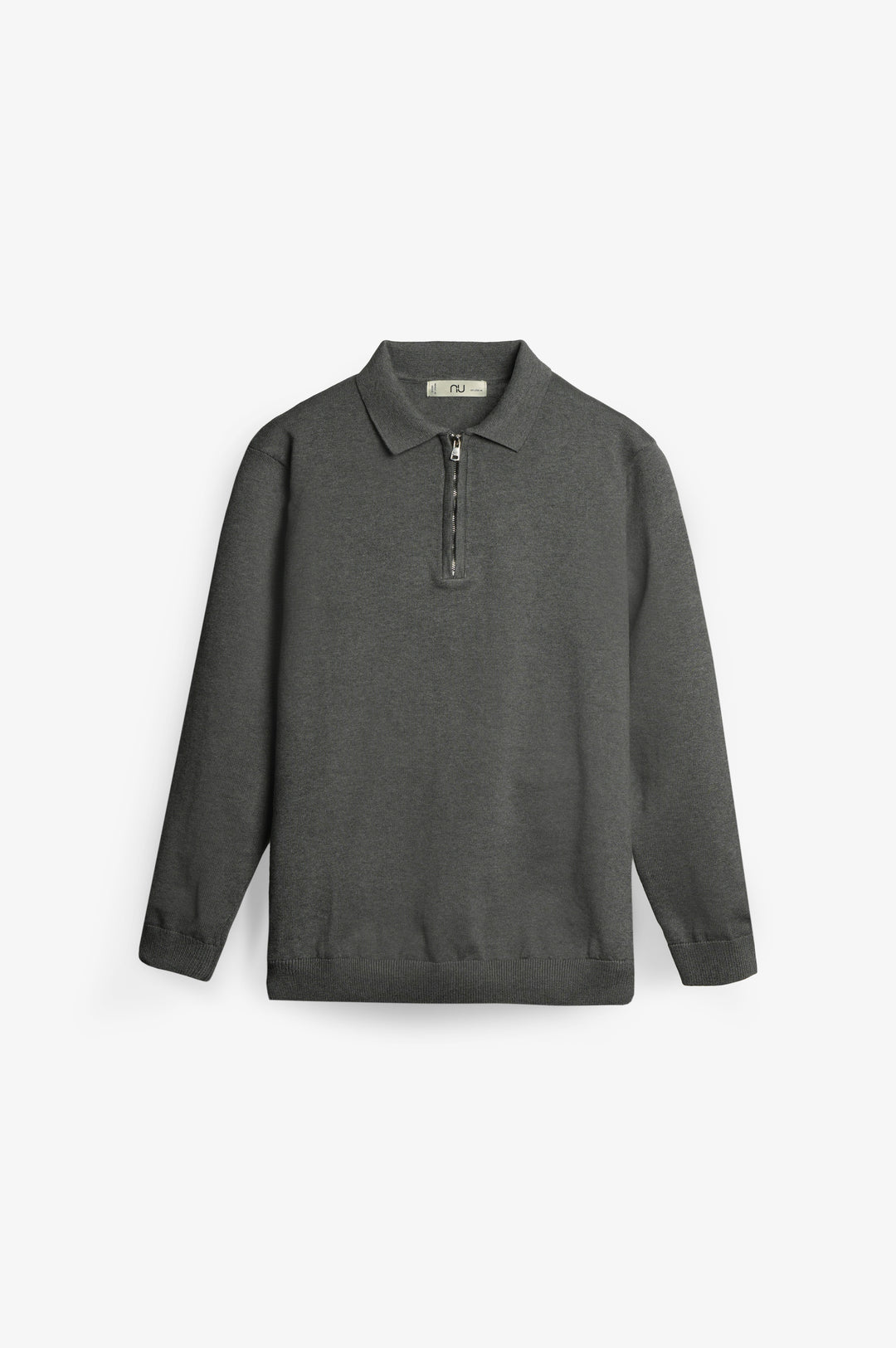 NU Cotton-Melange Zip Knit Polo