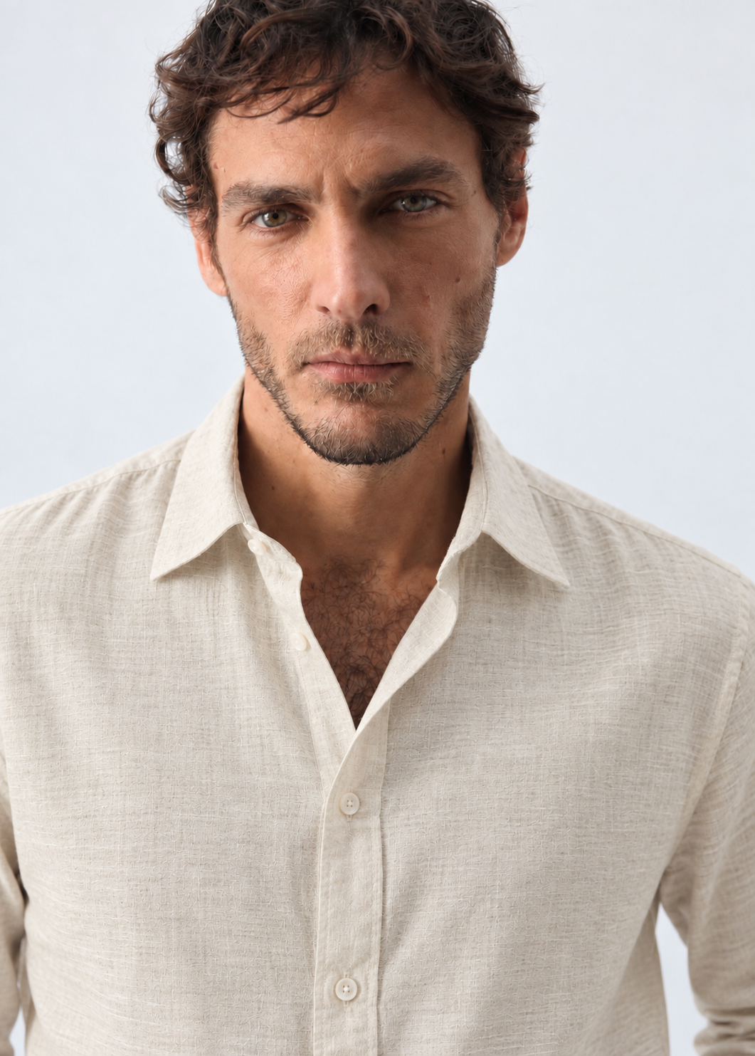 Regular Fit Lyocell Linen Shirt - Beige