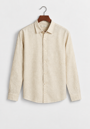 Regular Fit Lyocell Linen Shirt - Beige