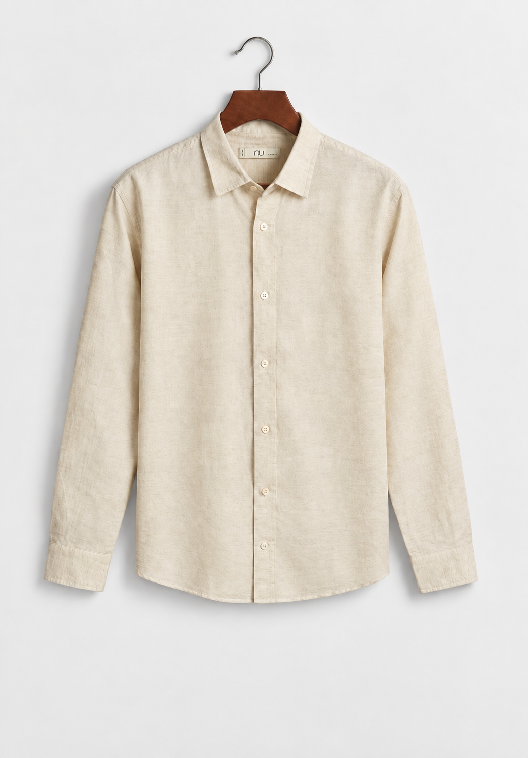 Regular Fit Lyocell Linen Shirt - Beige