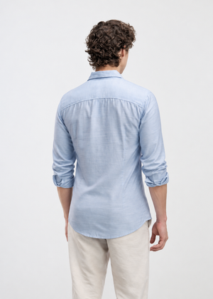Regular Fit Lyocell Twill Shirt - Light Blue