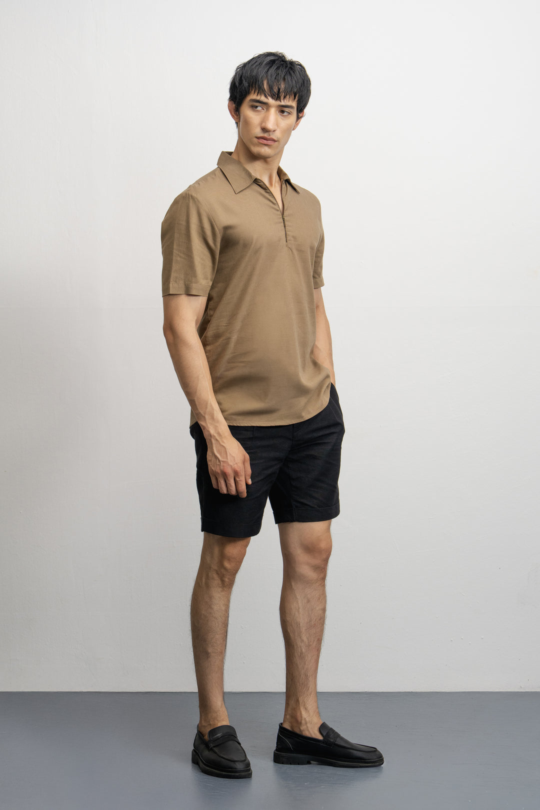 NU Lyocell-Linen Zip Shirt
