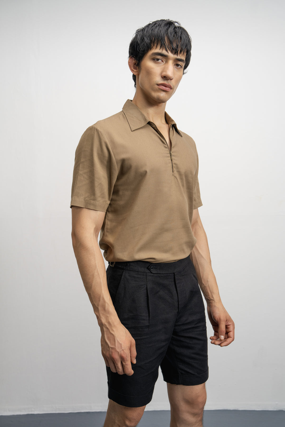 NU Lyocell-Linen Zip Shirt