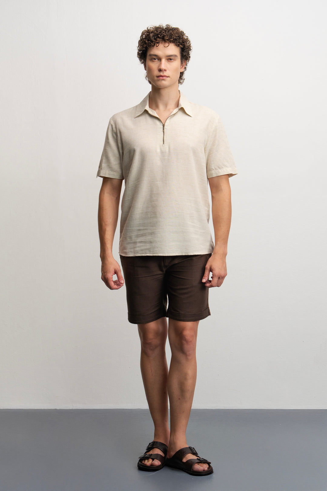 NU Lyocell-Linen Zip Shirt