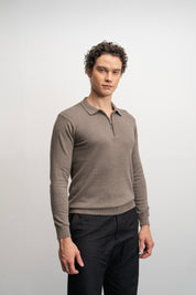 NU Cotton-Melange Zip Knit Polo