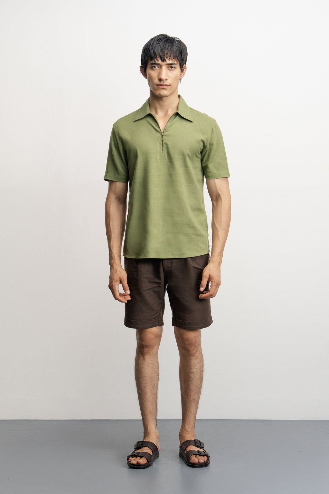 NU Lyocell-Linen Zip Shirt