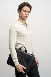 NU Cotton-Melange Zip Knit Polo