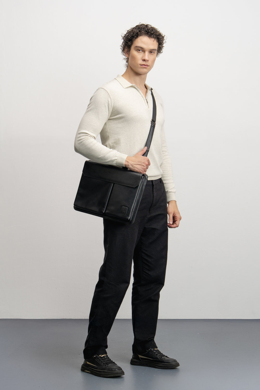 NU Cotton-Melange Zip Knit Polo