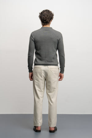 NU Cotton-Melange Zip Knit Polo